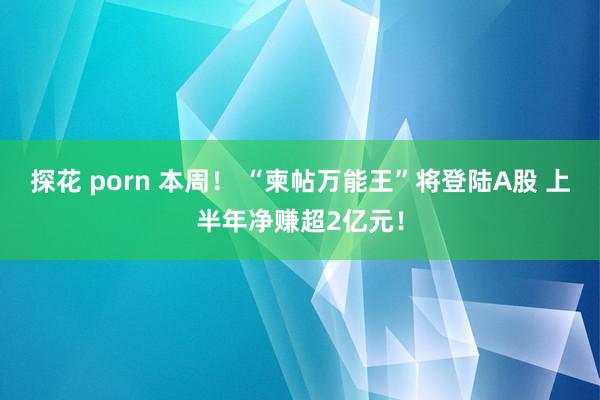 探花 porn 本周！ “柬帖万能王”将登陆A股 上半年净赚超2亿元！