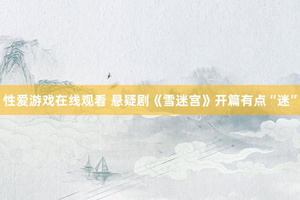 性爱游戏在线观看 悬疑剧《雪迷宫》开篇有点“迷”