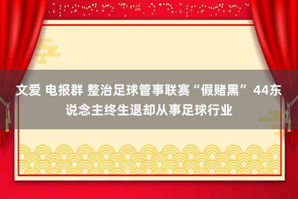 文爱 电报群 整治足球管事联赛“假赌黑” 44东说念主终生退却从事足球行业