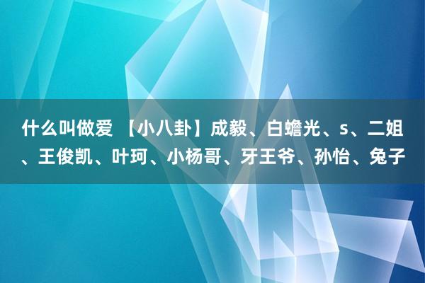 什么叫做爱 【小八卦】成毅、白蟾光、s、二姐、王俊凯、叶珂、小杨哥、牙王爷、孙怡、兔子