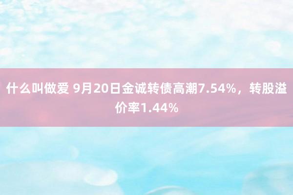 什么叫做爱 9月20日金诚转债高潮7.54%，转股溢价率1.44%