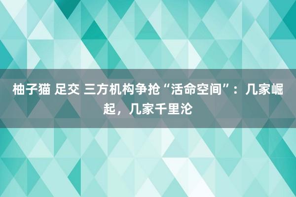 柚子猫 足交 三方机构争抢“活命空间”：几家崛起，几家千里沦