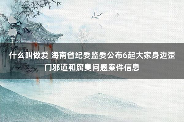 什么叫做爱 海南省纪委监委公布6起大家身边歪门邪道和腐臭问题案件信息