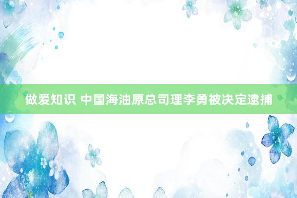 做爱知识 中国海油原总司理李勇被决定逮捕