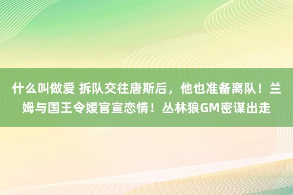 什么叫做爱 拆队交往唐斯后，他也准备离队！兰姆与国王令嫒官宣恋情！丛林狼GM密谋出走