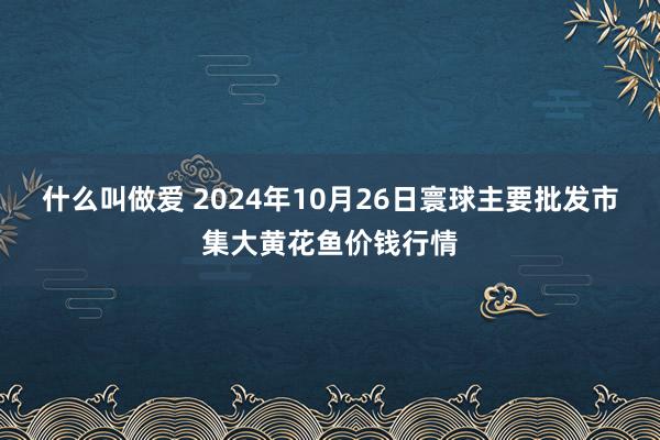 什么叫做爱 2024年10月26日寰球主要批发市集大黄花鱼价钱行情