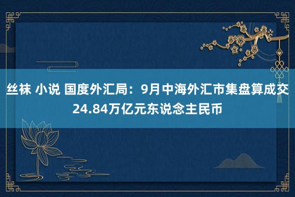 丝袜 小说 国度外汇局：9月中海外汇市集盘算成交24.84万亿元东说念主民币