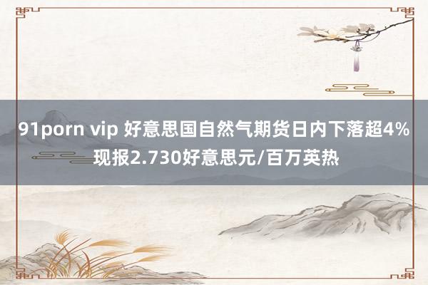 91porn vip 好意思国自然气期货日内下落超4% 现报2.730好意思元/百万英热