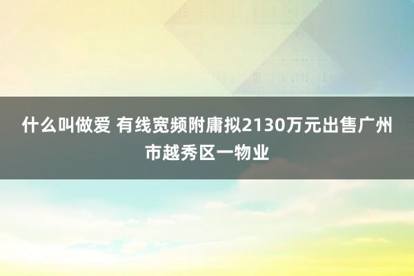 什么叫做爱 有线宽频附庸拟2130万元出售广州市越秀区一物业