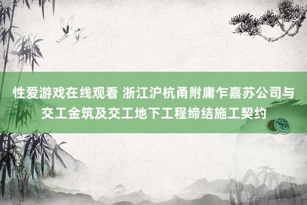 性爱游戏在线观看 浙江沪杭甬附庸乍嘉苏公司与交工金筑及交工地下工程缔结施工契约