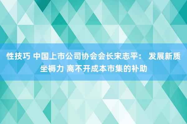 性技巧 中国上市公司协会会长宋志平： 发展新质坐褥力 离不开成本市集的补助