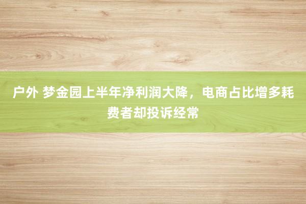 户外 梦金园上半年净利润大降，电商占比增多耗费者却投诉经常