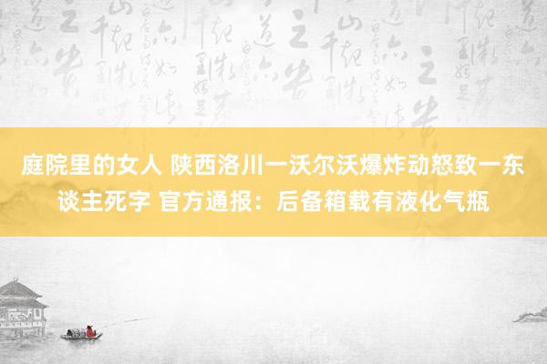 庭院里的女人 陕西洛川一沃尔沃爆炸动怒致一东谈主死字 官方通报：后备箱载有液化气瓶