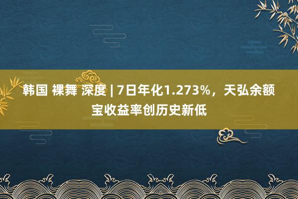 韩国 裸舞 深度 | 7日年化1.273%，天弘余额宝收益率创历史新低