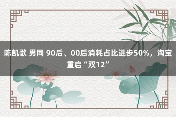 陈凯歌 男同 90后、00后消耗占比进步50%，淘宝重启“双12”