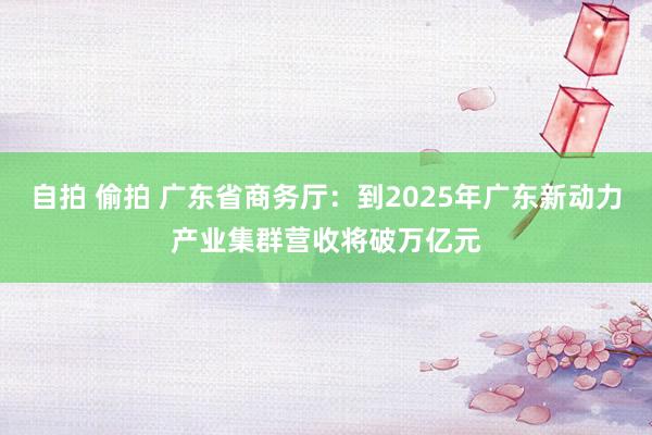 自拍 偷拍 广东省商务厅：到2025年广东新动力产业集群营收将破万亿元