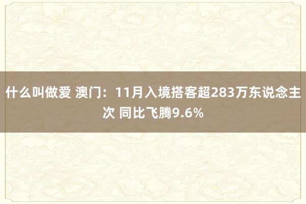 什么叫做爱 澳门：11月入境搭客超283万东说念主次 同比飞腾9.6%