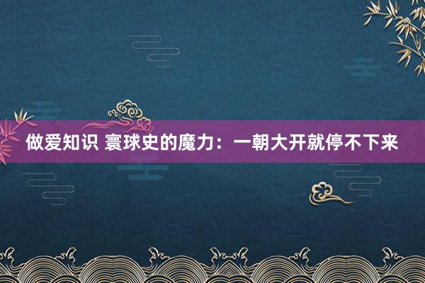 做爱知识 寰球史的魔力：一朝大开就停不下来