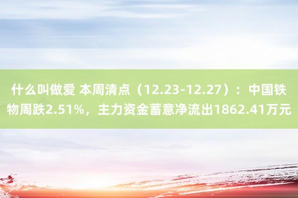 什么叫做爱 本周清点（12.23-12.27）：中国铁物周跌2.51%，主力资金蓄意净流出1862.41万元