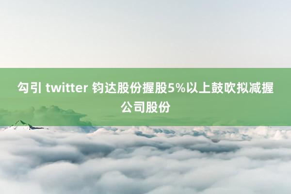 勾引 twitter 钧达股份握股5%以上鼓吹拟减握公司股份