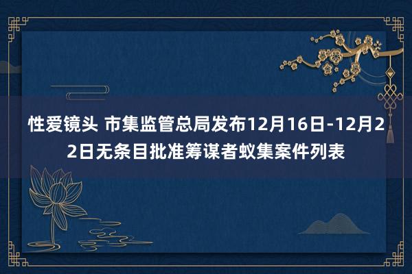 性爱镜头 市集监管总局发布12月16日-12月22日无条目批准筹谋者蚁集案件列表