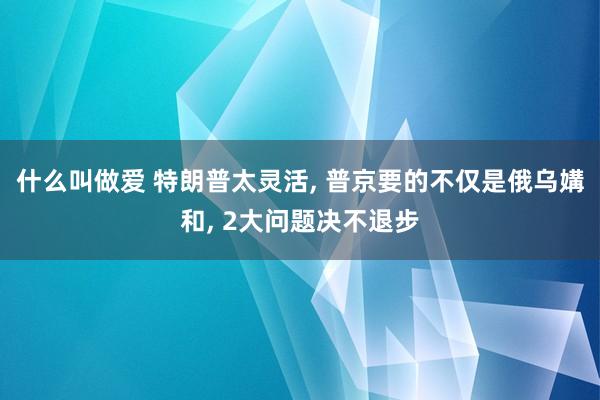 什么叫做爱 特朗普太灵活， 普京要的不仅是俄乌媾和， 2大问题决不退步