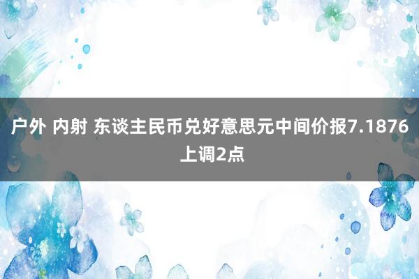 户外 内射 东谈主民币兑好意思元中间价报7.1876 上调2点