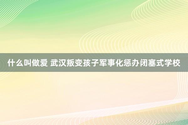 什么叫做爱 武汉叛变孩子军事化惩办闭塞式学校