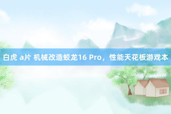 白虎 a片 机械改造蛟龙16 Pro，性能天花板游戏本