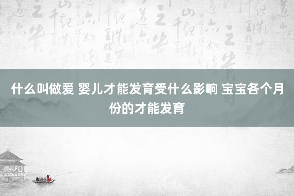 什么叫做爱 婴儿才能发育受什么影响 宝宝各个月份的才能发育