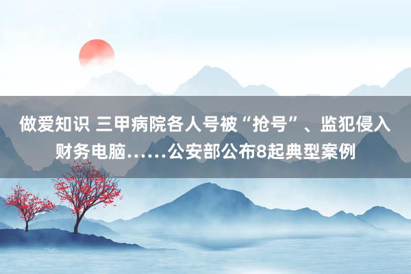 做爱知识 三甲病院各人号被“抢号”、监犯侵入财务电脑……公安部公布8起典型案例