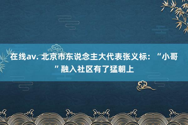 在线av. 北京市东说念主大代表张义标：“小哥”融入社区有了猛朝上