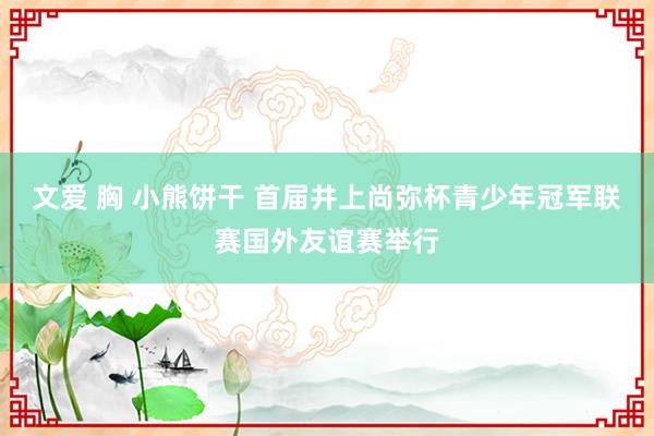 文爱 胸 小熊饼干 首届井上尚弥杯青少年冠军联赛国外友谊赛举行